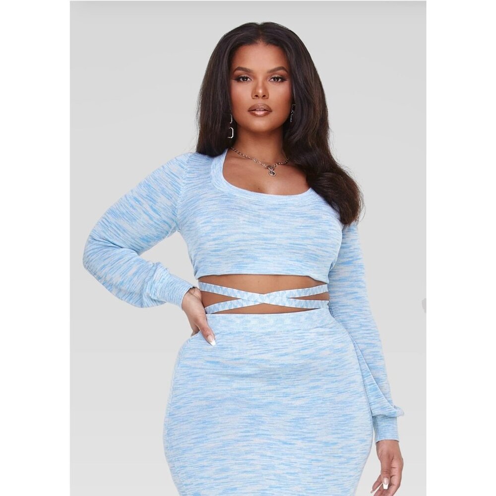 Fashion To Figure Ellie Space Dyed Cropped Sweater 1X